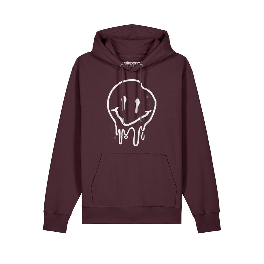 Watapparel Watapparel Sweatshirt Smiley donkerrood / wit -