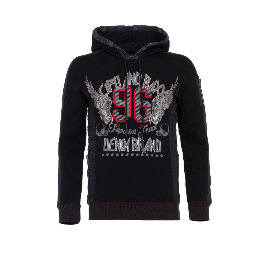 Cipo & Baxx CIPO & BAXX Sweatshirt grijs / rood / zwart -