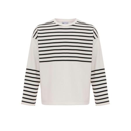 VAMOS CLO VAMOS CLO Sweatshirt ecru / zwart