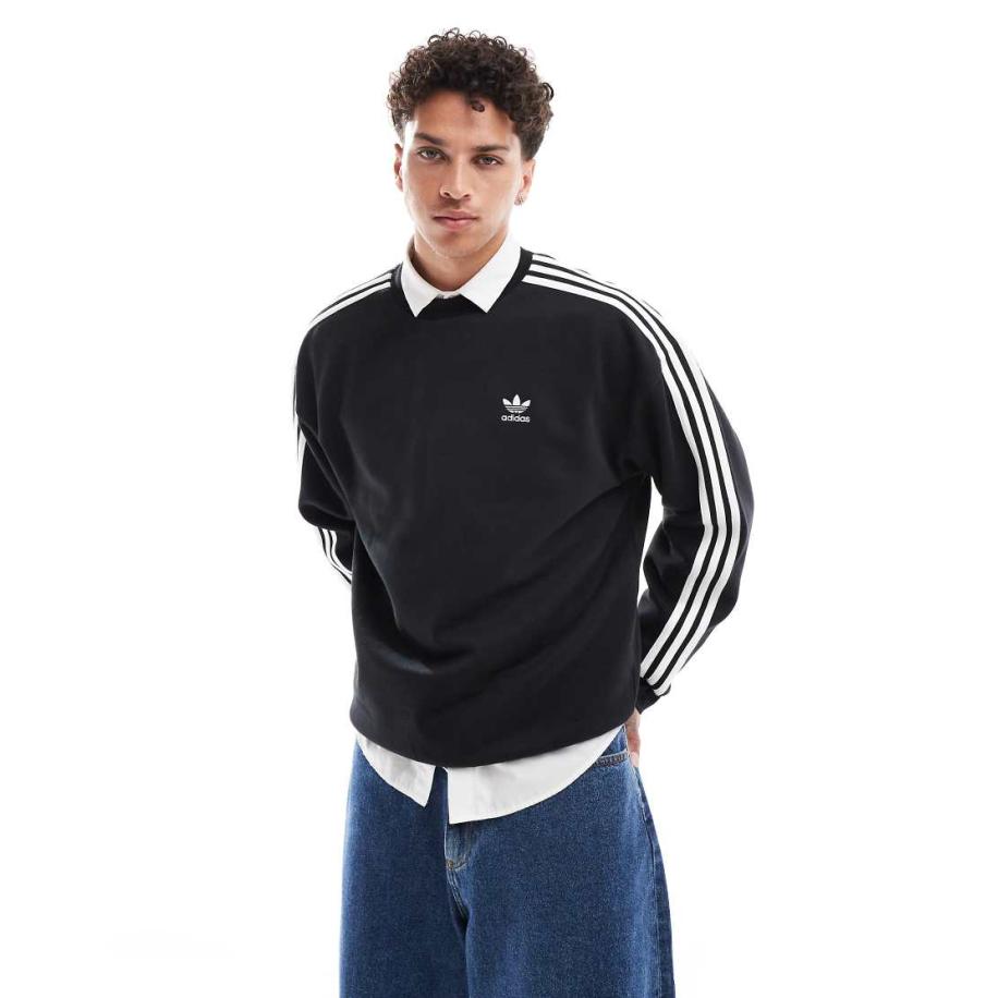 adidas Originals - Oversized T-shirt met ronde hals in zwart Zwart
