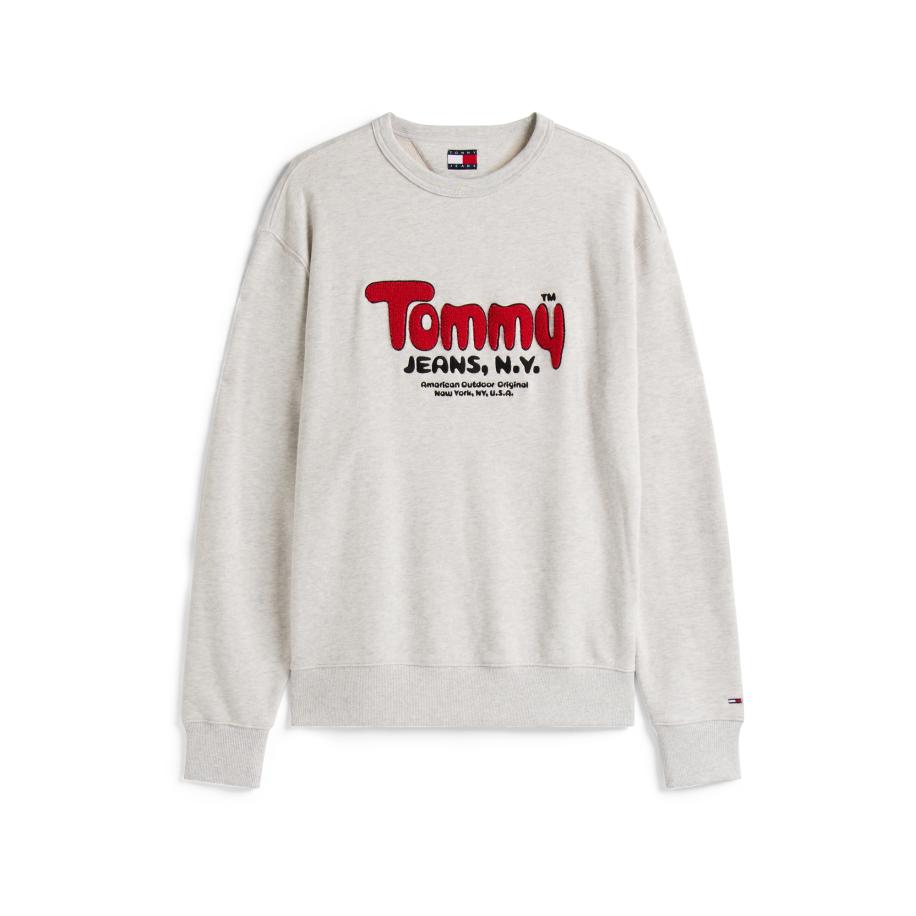 Tommy Jeans Tommy Jeans Sweatshirt grijs gemêleerd / rood / zwart -