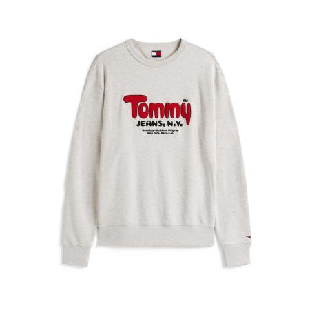Tommy Jeans Tommy Jeans Sweatshirt grijs gemêleerd / rood / zwart