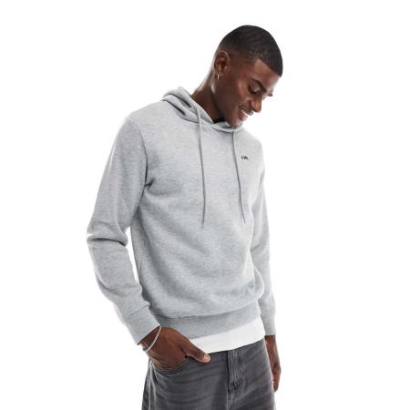 JJ Rebel - Hoodie met klein logo op de borst in grijs