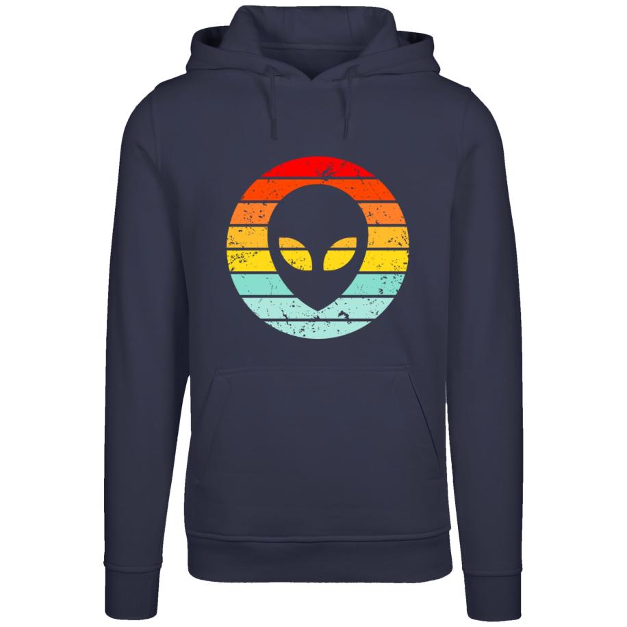 F4NT4STIC Sweatshirt Alien Retro Sonnenuntergang marine / lichtblauw / geel / rood Blauw