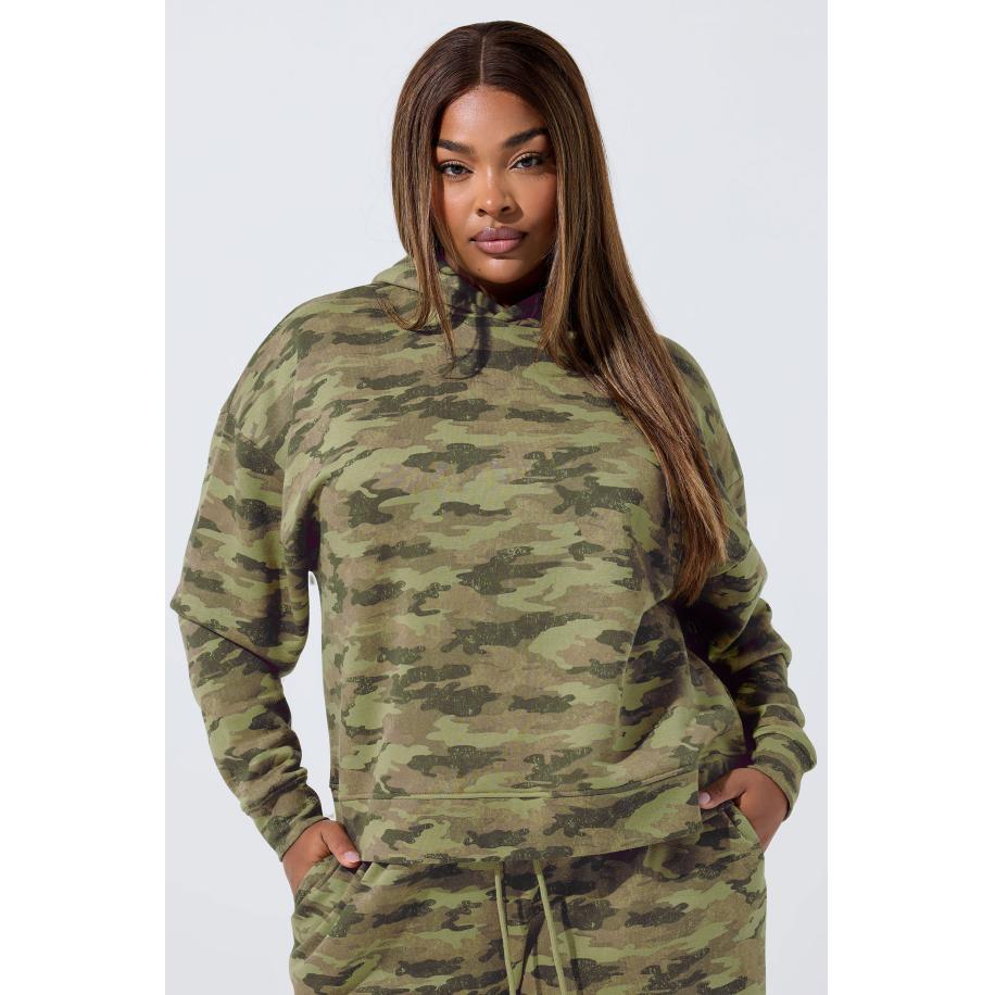 Limited Collection Curve Khaki Groene Camo Print Hoodie Size 58-60 Groen