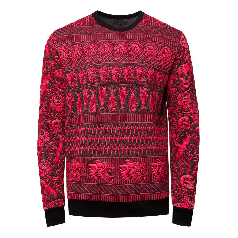 Rusty Neal Rusty Neal Sweatshirt rood / zwart -