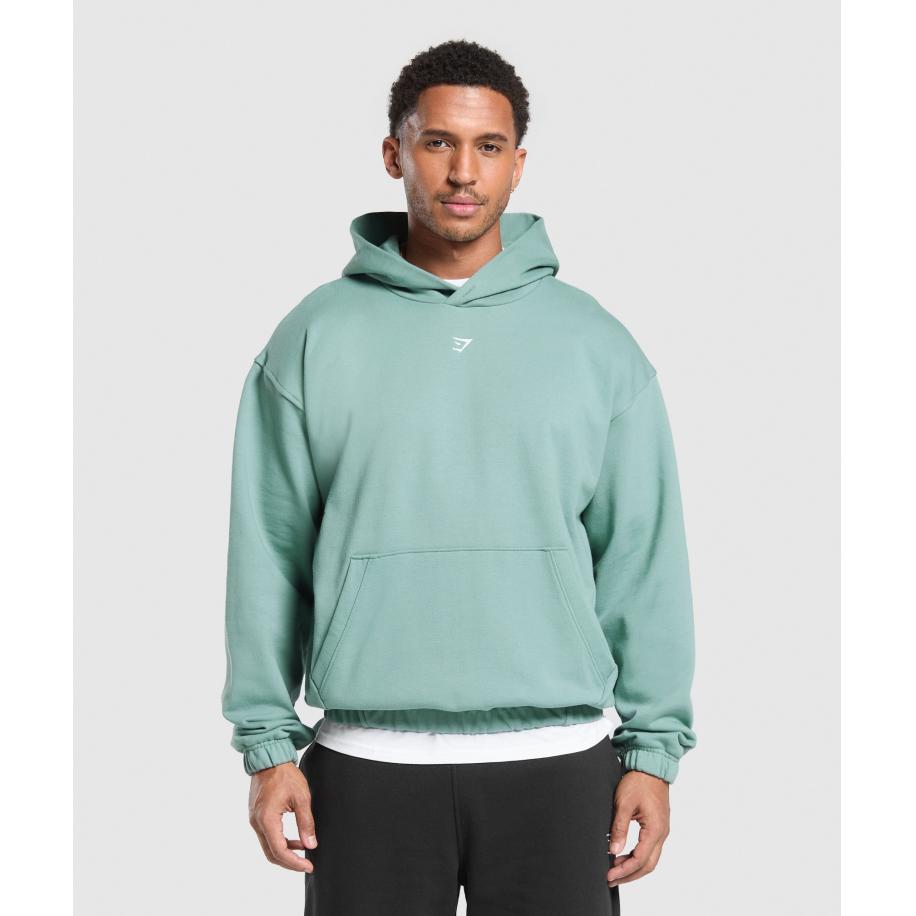 Gymshark Rest Day Essentials Boxy Hoodie Celeste Blue Blauw
