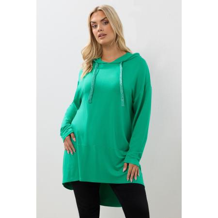 Yours Curve Groene Lange Hoodie Size 54-56