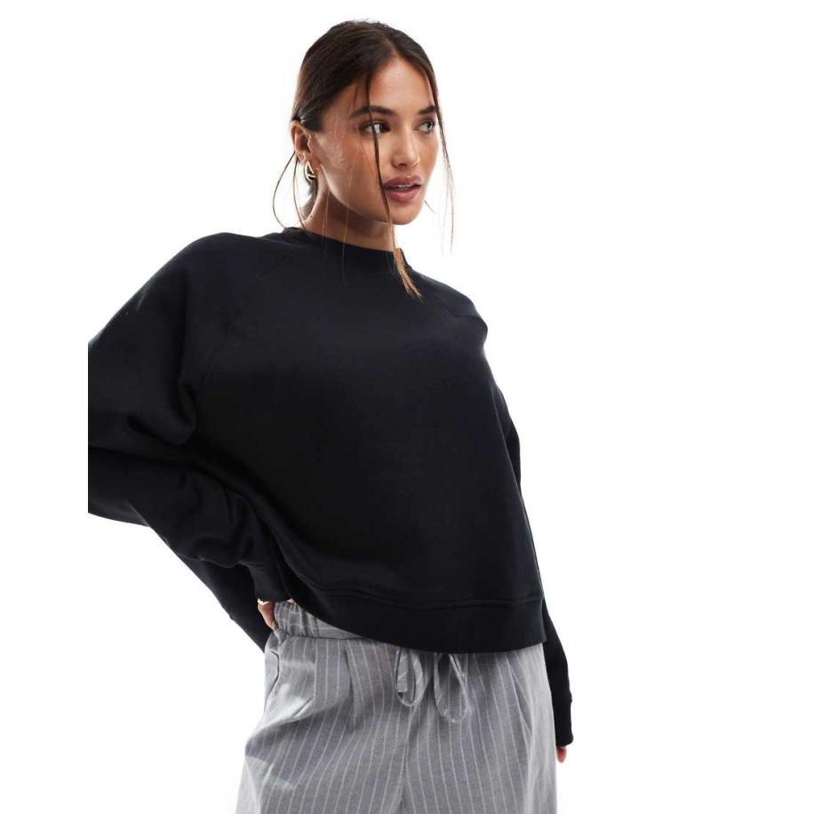 ASOS DESIGN Oversized sweater met raglandetail in zwart Zwart