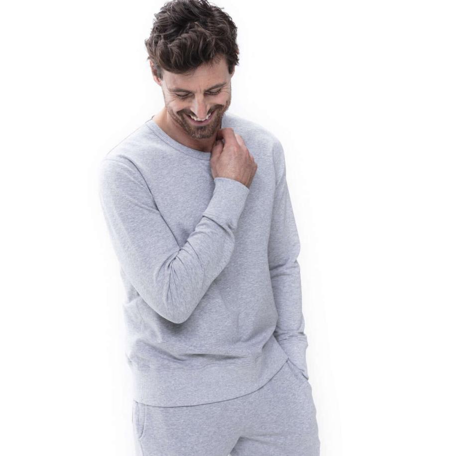 Mey Enjoy Sweatshirt ronde hals lichtgrijs, Effen Grijs