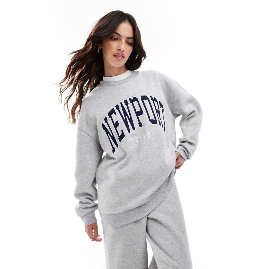 Stradivarius Newport Oversized sweatshirt in grijs Grijs