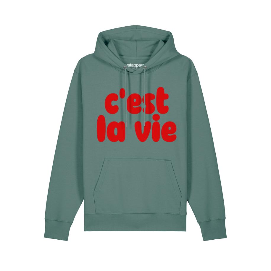 Watapparel Watapparel Sweatshirt Cest La Vie smaragd / rood -