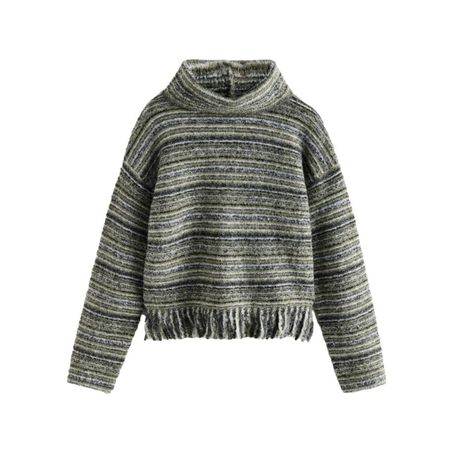 Next Next Sweatshirt Fringe Spacedye grijs / groen -
