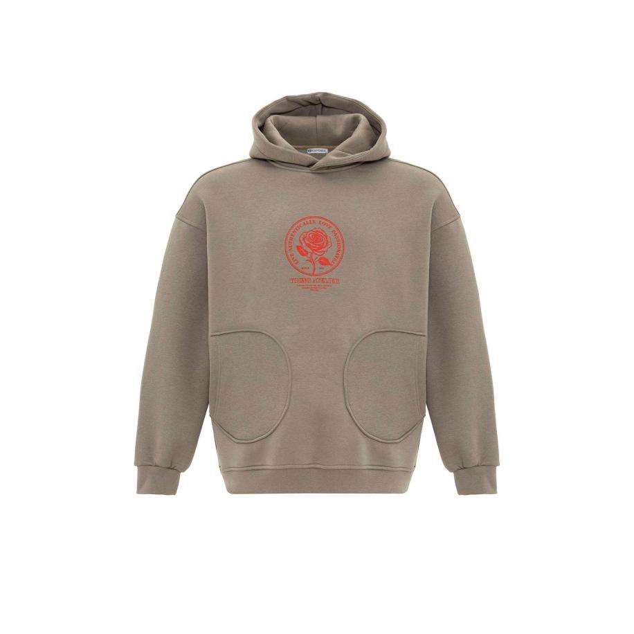 Dandalo Dandalo Sweatshirt kaki / knalrood -