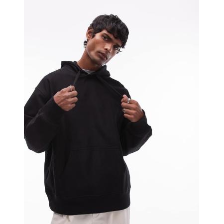 ARKET - Oversized hoodie van zware stof in zwart