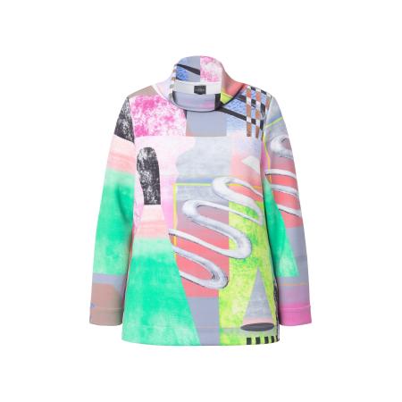 Ulla Popken Ulla Popken Sweatshirt grijs / grasgroen / rosa / zwart