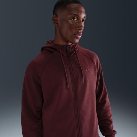 Nike Primary Fleece Dri-FIT UV performancehoodie met rits over de hele lengte voor heren - Rood