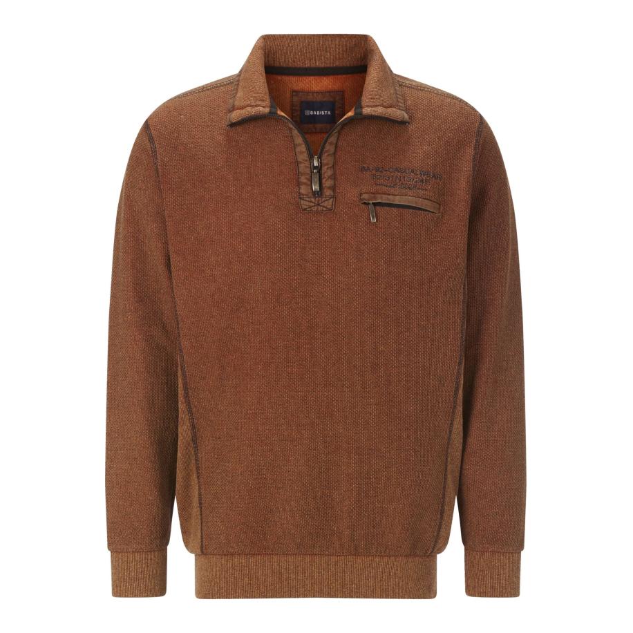 BABISTA Half-Zip Sweater bruin, Effen Bruin