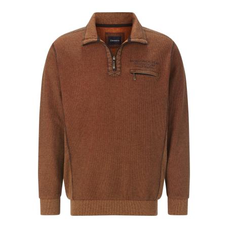 BABISTA Half-Zip Sweater bruin, Effen