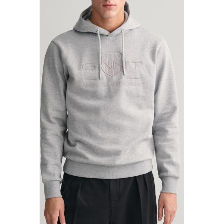 GANT Shield Hooded Sweatshirt Grijs gemêleerd, Effen