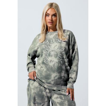 Limited Collection Curve Grey 'La Lune' Tie Dye Sweatshirt Size 54-56