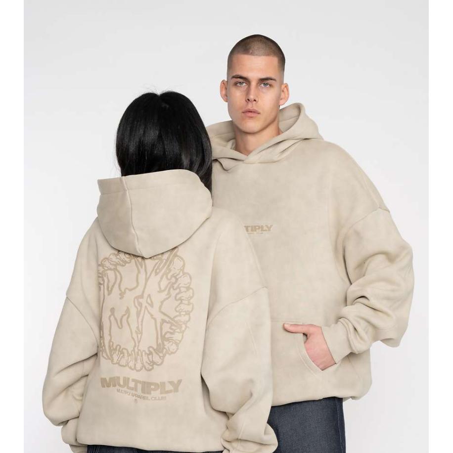 Multiply Apparel - Spine - Oversized hoodie in spraygroen-Neutraal Multicolor