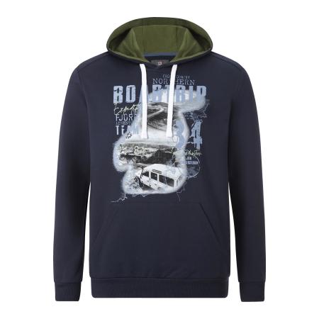 Jan Vanderstorm Hooded Sweatshirt donkerblauw, Print
