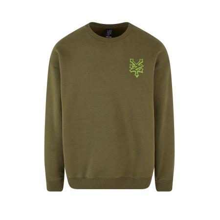 ZOO YORK Sweatshirt Skeleton olijfgroen / neongroen
