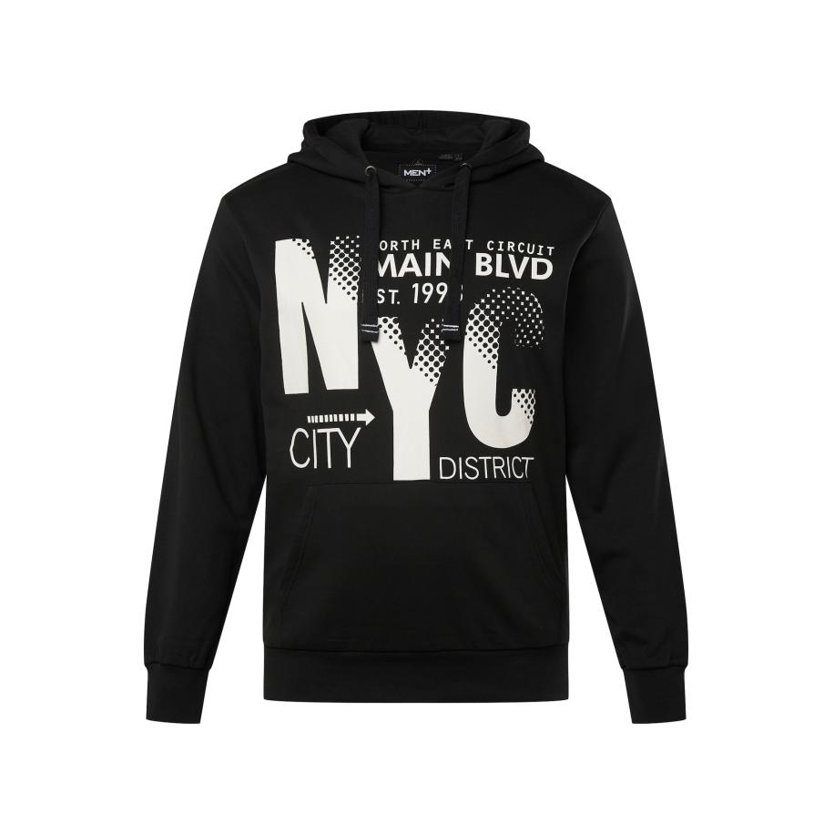 men plus Men Plus Sweatshirt zwart / wit -