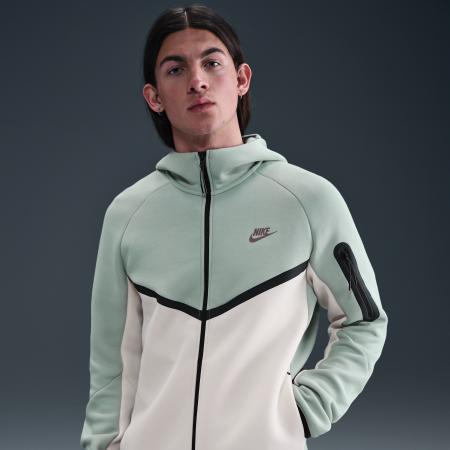 Nike Tech Windrunner herenjack van fleece met rits over de hele lengte - Grijs