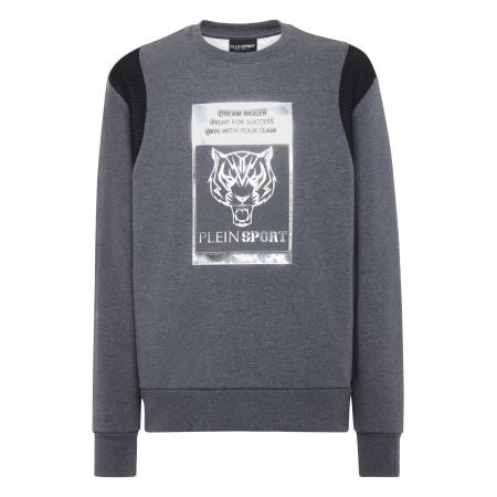 Plein Sport Plein Sport Sweatshirt Tiger donkergrijs / zwart / wit