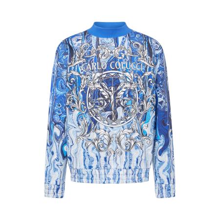 carlo colucci Carlo Colucci Sweatshirt Dematte blauw / marine / lichtblauw / wit