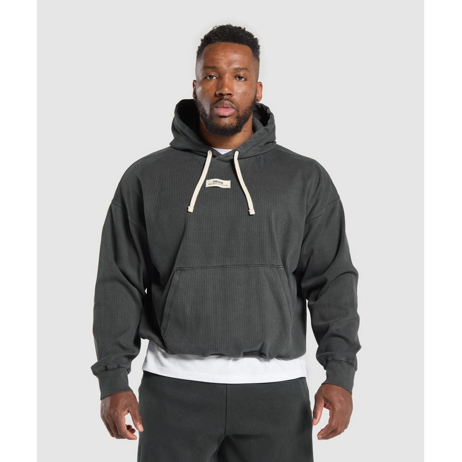 Gymshark Heavyweight Rib Hoodie Asphalt Grey Grijs