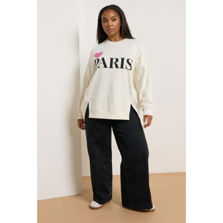Yours Curve Cream 'Paris' Hart Sweatshirt Size 58-60