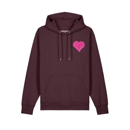 Watapparel Watapparel Sweatshirt Pink Heart neonroze / donkerrood