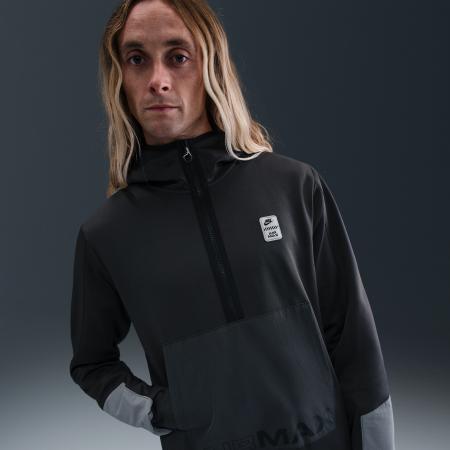 Nike Air Max poly-knit fleecehoodie met halflange rits voor heren - Grijs