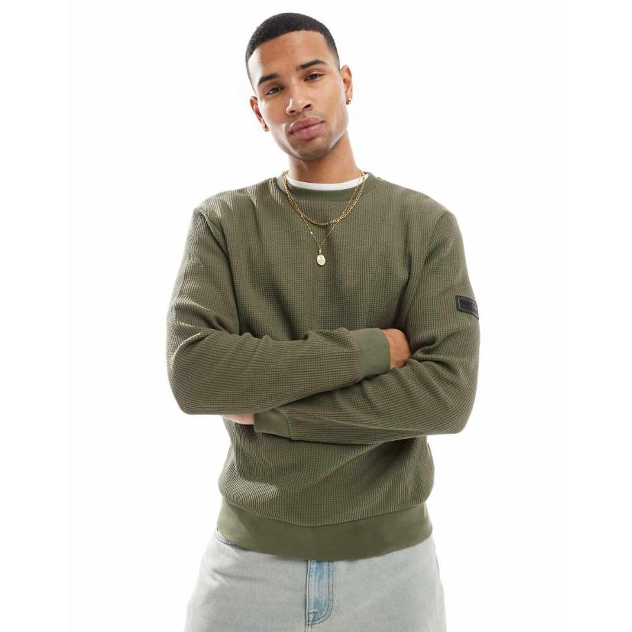 Barbour International - Curve - Sweatshirt met ronde hals in kaki-Groen Groen