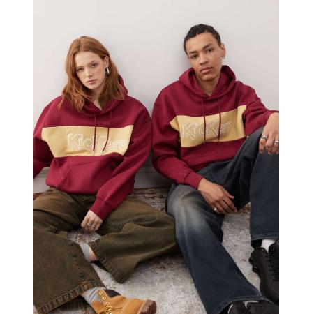 Kickers - Uniseks oversized hoodie in rood