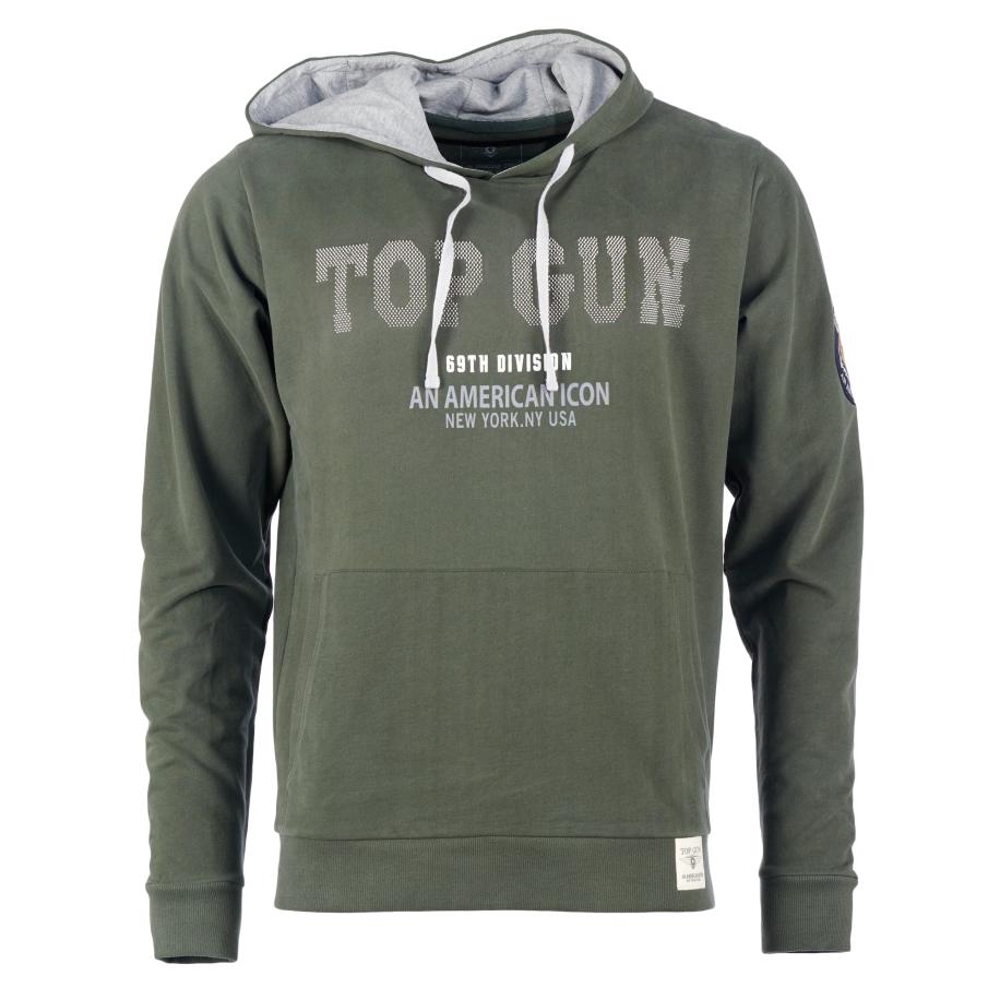 Top gun TOP GUN Sweatshirt grijs / olijfgroen / wit -