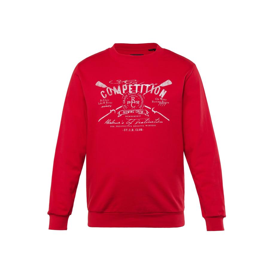 men plus Men Plus Sweatshirt rood / natuurwit -
