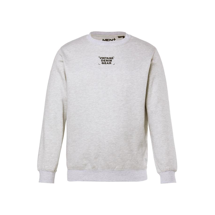 men plus Men Plus Sweatshirt grijs gemêleerd / zwart -