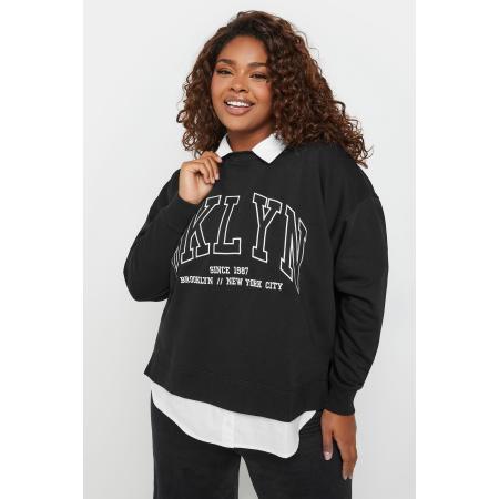Yours 2In1 Sweatshirt Met 'Bklyn' Slogan In Zwart Size 58-60