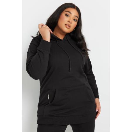 Yours Hoodie Van Katoen Met Ritsdetail In Zwart Size 58-60