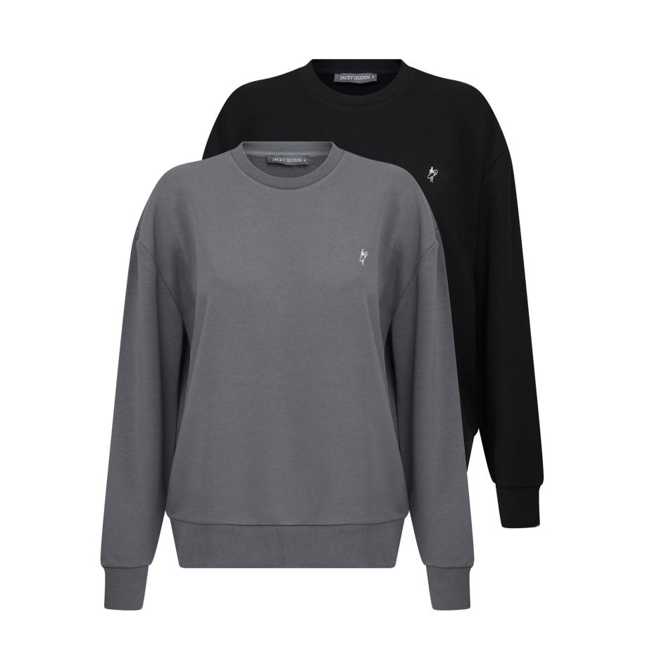 Jacey Quinn Jacey Quinn Sweatshirt grijs / zwart / wit -