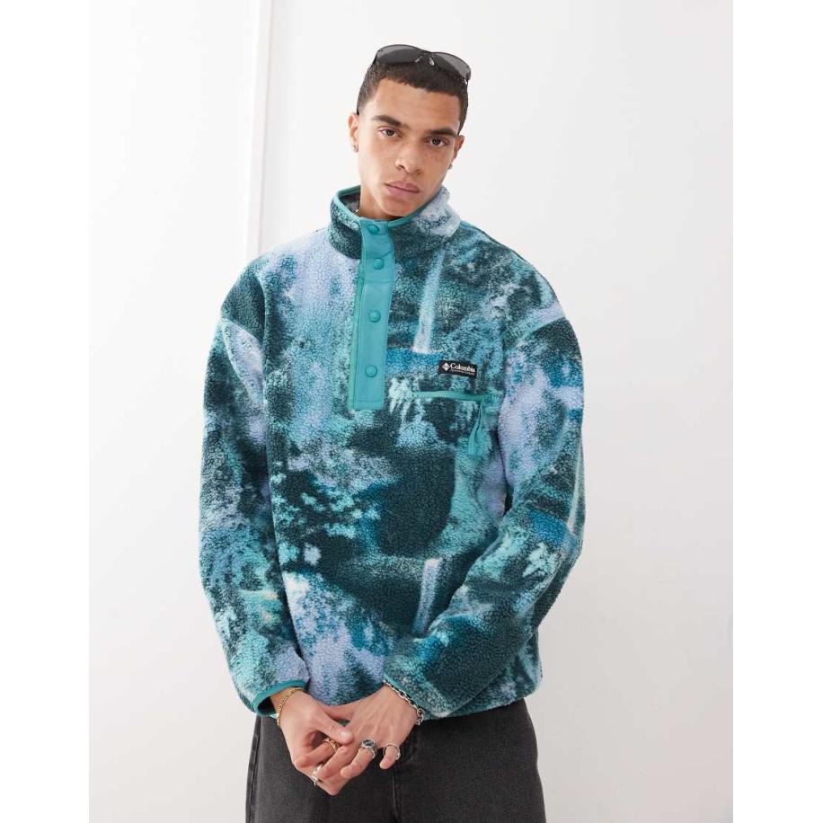 Columbia - Helvetia II - Fleece met drukknopen en print in blauw Blauw