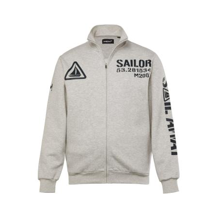 men plus Men Plus Sweatvest grijs gemêleerd