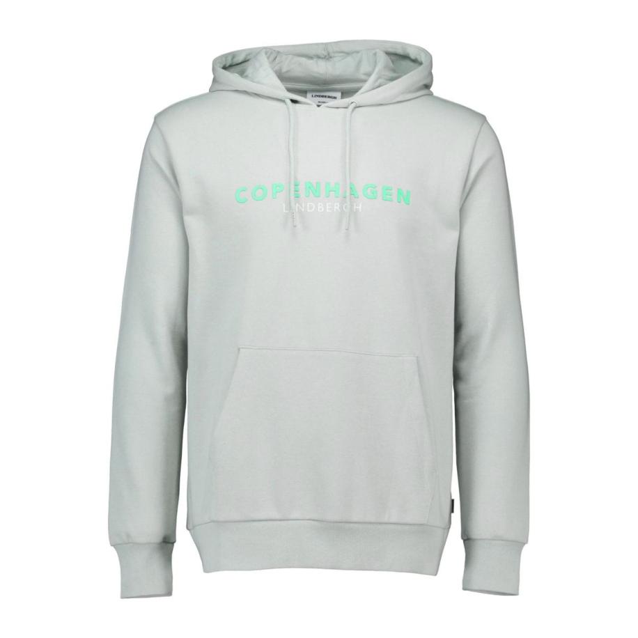 Lindbergh Hooded Sweatshirt lichtgrijs, Bedrukt Grijs