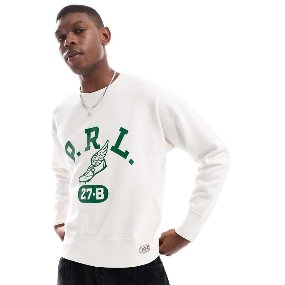 Polo Ralph Lauren - Fleece sweatshirt met Run Club en P-vleugel-logo in crème-Wit Wit