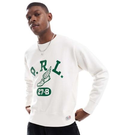 Polo Ralph Lauren - Fleece sweatshirt met Run Club en P-vleugel-logo in crème-Wit