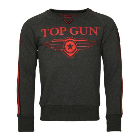 TOP GUN Sweatshirt Streak antraciet / rood / zwart gemêleerd